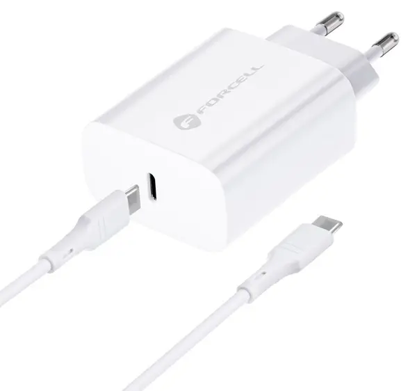 Încărcător Forcell - F-Energy TFK-TC-25WPD, 25W, USB-C, alb
