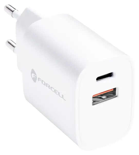 Încărcător Forcell - F-Energy TFK-TC-35WPD, 35W, USB-C/USB-A, alb