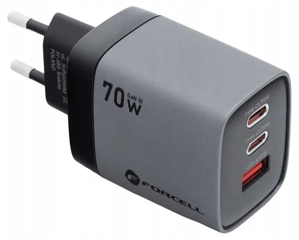 Încărcător Forcell - F-Energy VT-37, 70W, GaN III, gri