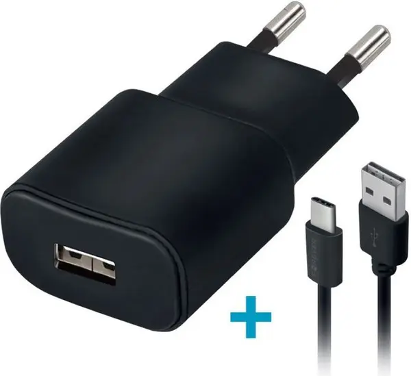 Încărcător Forever - TC-01, USB-A, cablu USB-C, 2A, negru