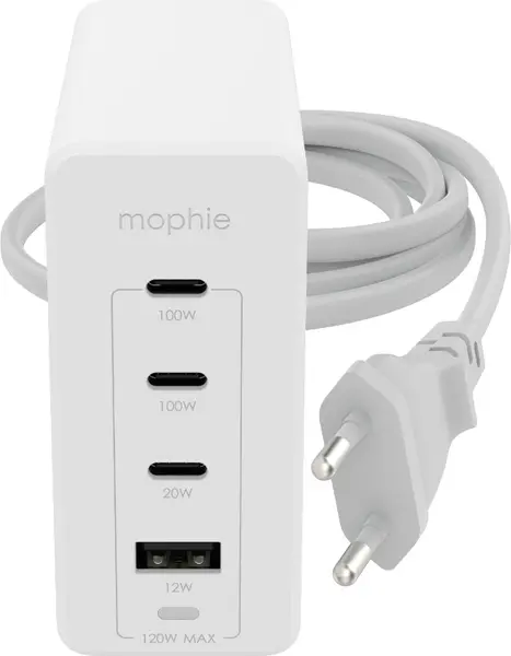 Încărcător mophie - 3xUSB-C/USB-A, 120W, alb