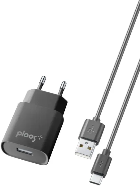 Încărcător Ploos - 6551, 2A, cablu USB-C, negru