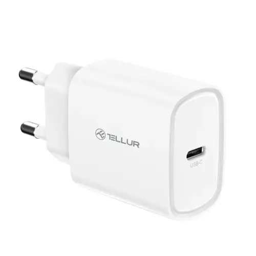 Incarcator priza ultra rapid Tellur 20W PD, USB-C, Alb