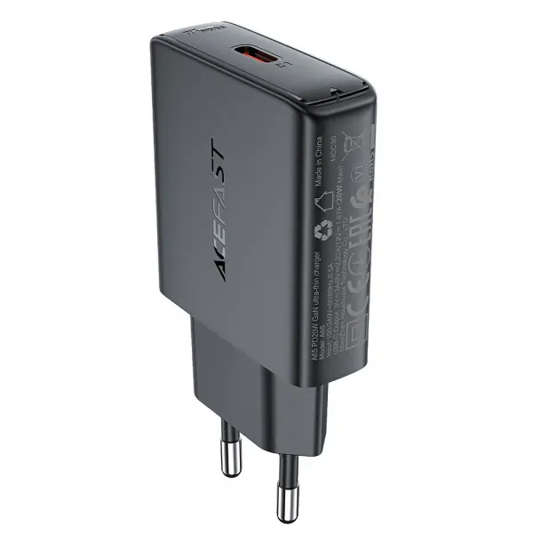 Incarcator Retea Acefast A65, 20W, 3A, 1 x USB-C, Negru