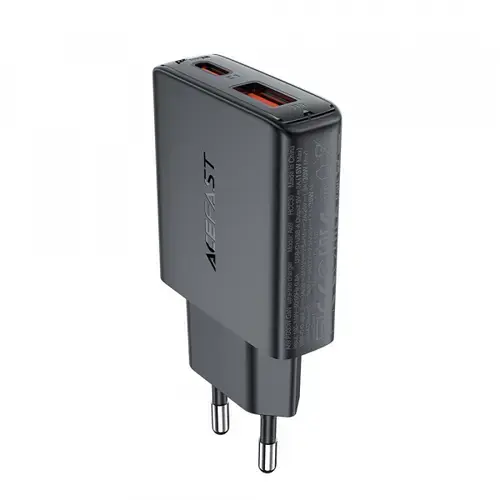 Incarcator Retea Acefast A69, 30W, 3A, 1 x USB-A - 1 x USB-C (Negru)