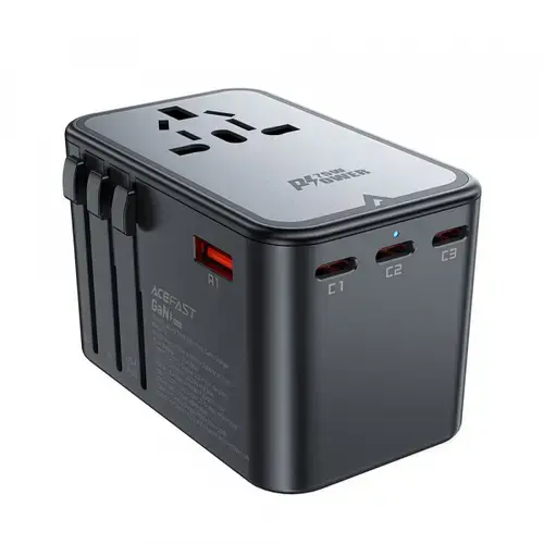 Incarcator Retea Acefast Travel Z1, 75W, 3.35A, 2 x USB-A - 3 x USB-C (Negru)