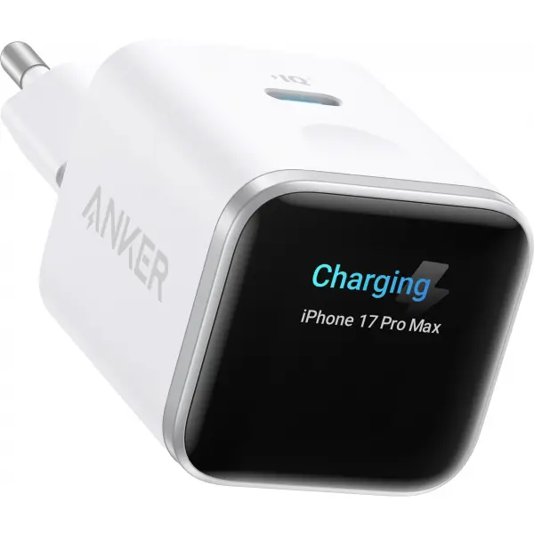 Incarcator Retea Anker Nano Display, 45W, 3A, 1 x USB-C, Alb A121DG21