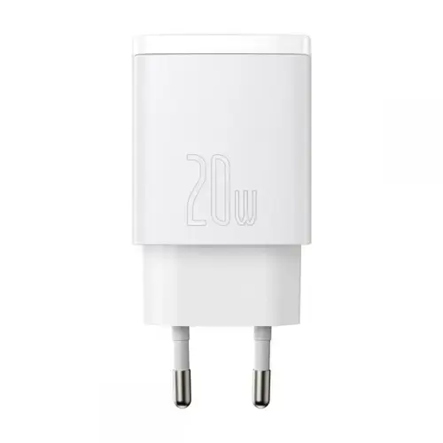 Incarcator retea Baseus CCXJ-B02, USB/USB-C, Quick Charge 3.0, Power Delivery 3.0, 20W, Alb