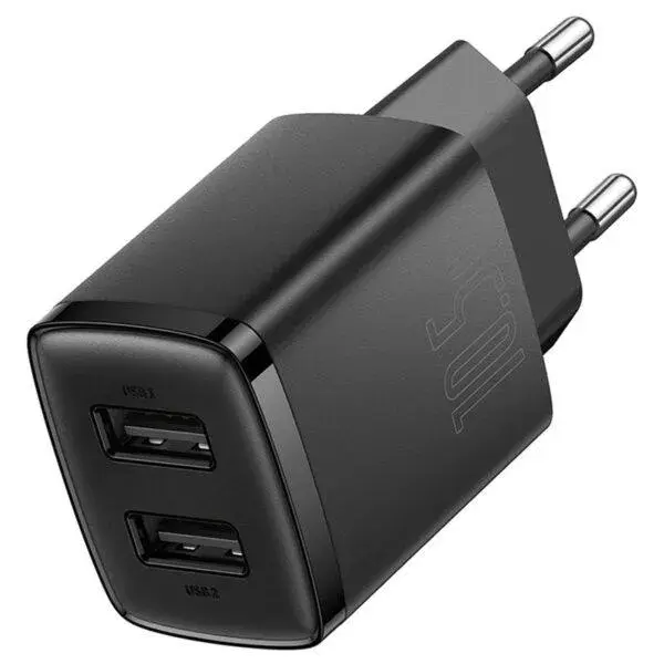 Incarcator Retea Baseus Compact, negru Incarcator Retea Baseus Compact, negru