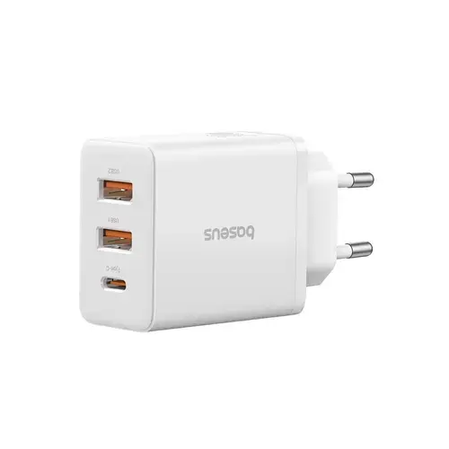 Incarcator retea Baseus Cube, 30W, 2x USB-A, 1x USB-C, Fast Charge (Alb)