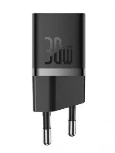 Incarcator Retea Baseus GaN5S, Cablu USB-C, 30 W, 3 A (Negru)