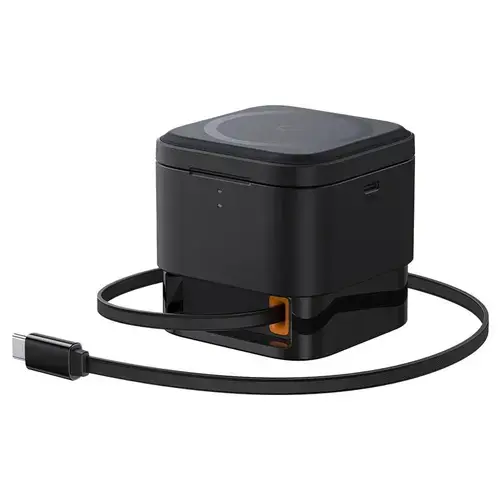 Incarcator retea Baseus MagPro 2-in-1 Magnetic, 25W, prindere magnetica incarcare wireless 15W, incarcare wireless MagPro Magnetic pentru iWatch 2.5W (Negru)