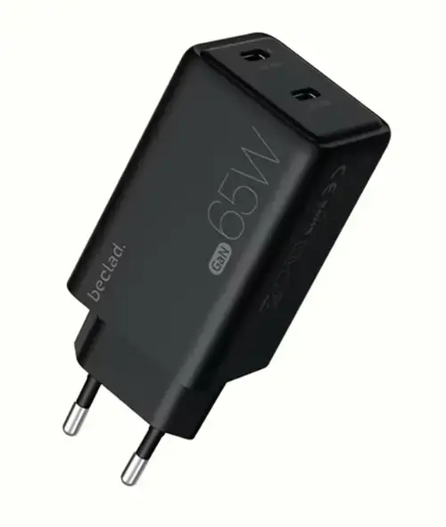 Incarcator Retea Beclad BE-PT765, 65 W, 2x USB Type-C (Negru)