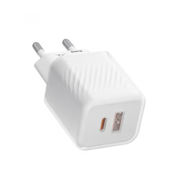 Incarcator Retea Blueo, 35W, 3A, 1 x USB-A - 1 x USB-C, Alb