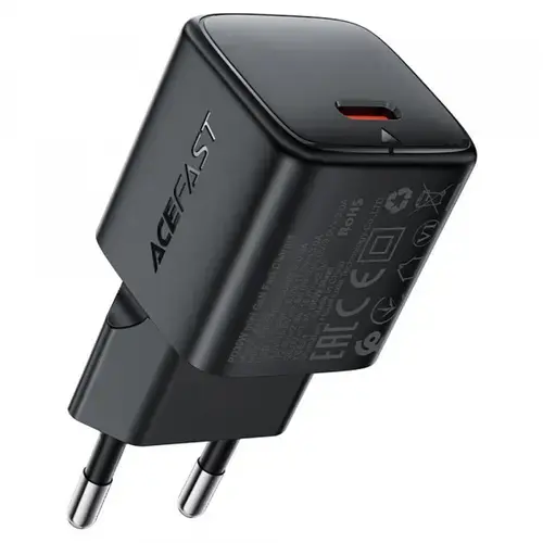 Incarcator Retea Cu Cablu USB-C Acefast A118, 30W, 3A, 1 x USB-C (Negru)