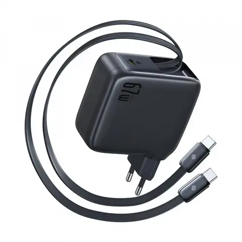 Incarcator Retea Cu Cablu USB-C Baseus EnerCore CJ21, 67W, 3.35A, 1 x USB-C, E0120G00 (Negru)