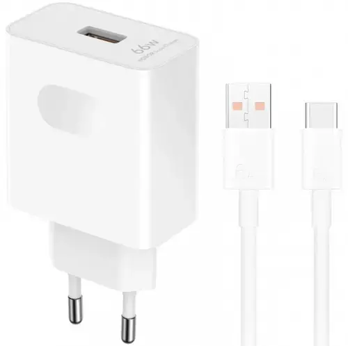 Incarcator Retea Cu Cablu USB-C Honor Adapter 2 HN-200330E00 5503ABQX, 66W, 6A, 1 x USB-A (Alb)