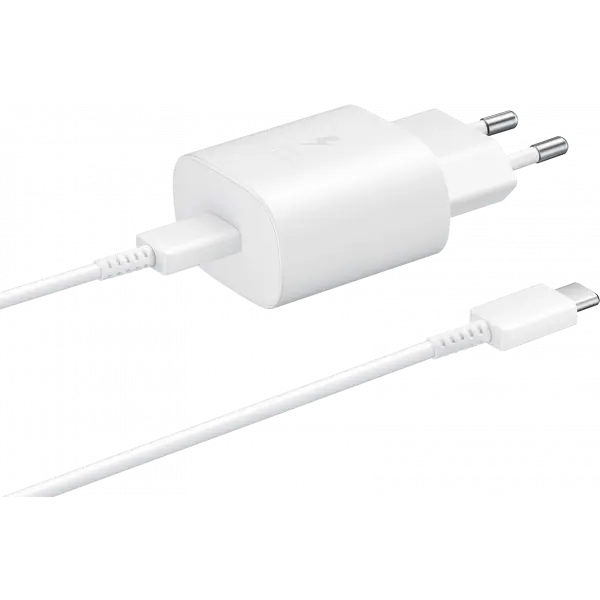 Incarcator Retea cu Cablu USB-C Samsung EP-TA800W + DA705BWE, 25W, 3A, 1 x USB-C, Alb GP-PTU021SOAWQ