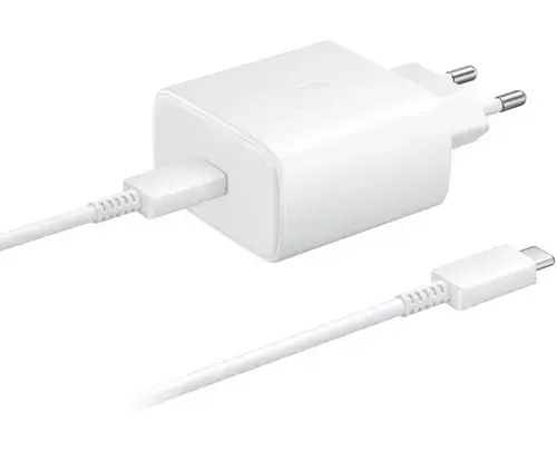 Incarcator Retea cu Cablu USB-C Samsung EP-TA845 + DW767JWE, 45W, 4.05A, 1 x USB-C, GP-PTU020SOFWQ, Bulk (Alb)