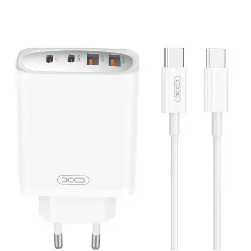 Incarcator Retea Cu Cablu USB-C XO Design CE22, 45W, 3A, 2 x USB-A - 2 x USB-C (Alb)