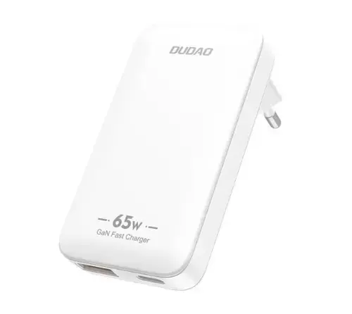 Incarcator Retea Dudao A65Q Travel, 65W, 3.25A, 1 x USB-A - 1 x USB-C, Alb