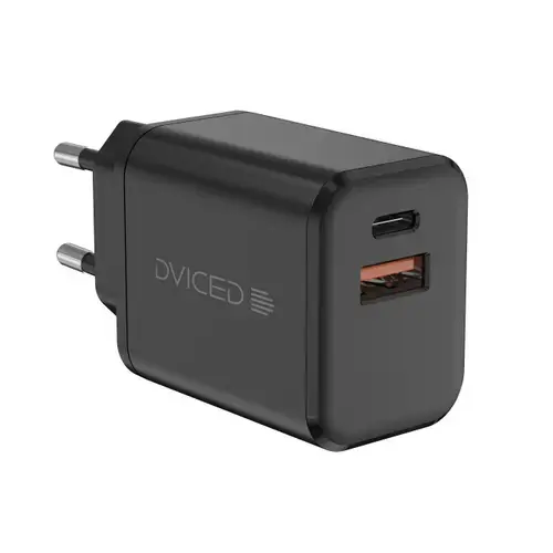 Incarcator retea Dviced DV221007, 35W, GaN, 1 USB-A, 1 USB-C (Negru)