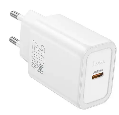 Incarcator Retea HOCO, 20W, 3A, 1 x USB-C, Alb