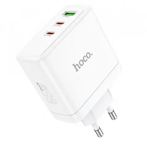 Incarcator Retea HOCO N30, 65W, 3.25A, 1 x USB-A - 2 x USB-C, Alb
