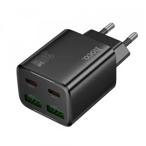 Incarcator Retea HOCO N56, 30W, 3A, 2 x USB-A - 2 x USB-C (Negru)