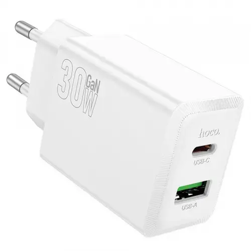 Incarcator Retea HOCO N71, 30W, 3A, 1 x USB-A - 1 x USB-C (Alb)