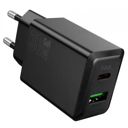 Incarcator Retea HOCO N71, 30W, 3A, 1 x USB-A - 1 x USB-C (Negru)