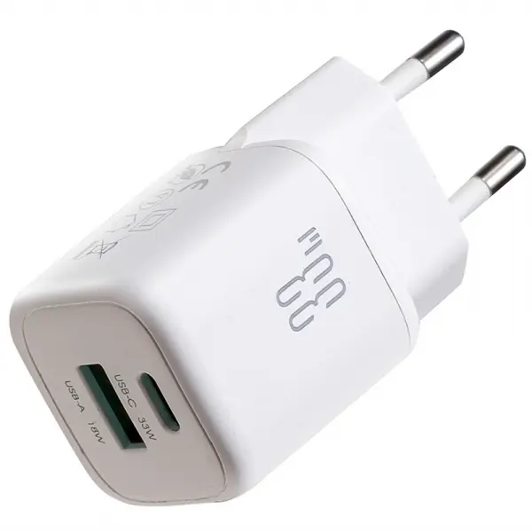 Incarcator Retea Joyroom JR-TG7, 33W, 3A, 1 x USB-A - 1 x USB-C, Alb