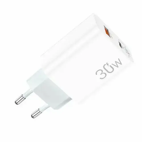 Incarcator retea Lamtech QC3.0 PD 30W, 1xUSB, 1xUSB Type-C, Alb