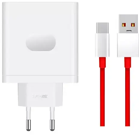 Incarcator retea OnePlus Charger SUPERVOOC 100W, Cablu de date USB-A la USB-C (Alb)