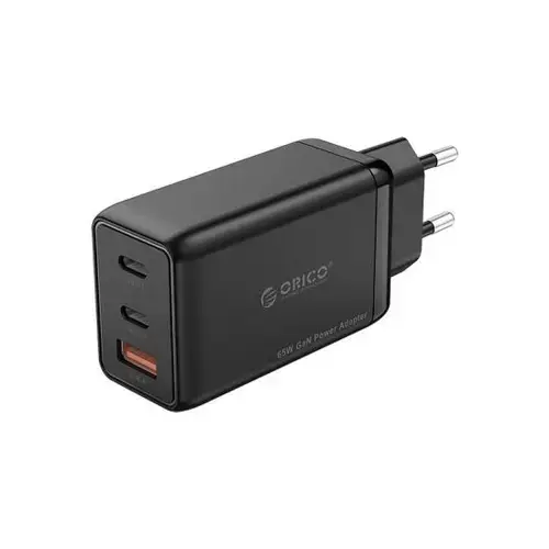 Incarcator Retea Orico PV65-1U2C, 1x USB Type A / 2x USB Type-C, 65W (Negru)