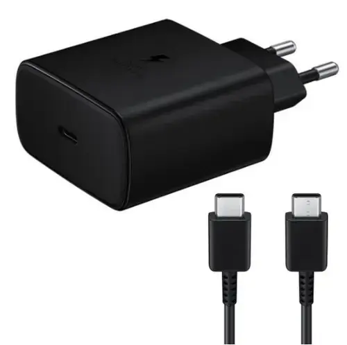 Incarcator retea Samsung EP-TA845XBEGWW Fast Charger, 1 x USB-C, 45W + cablu USB-C (Negru)