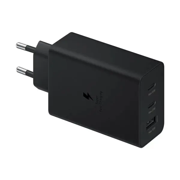 Incarcator retea Samsung Power Adapter Trio 65W, T6530, 1M Type-C Cable, Black
