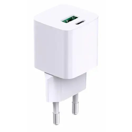 Incarcator retea Serioux SRXA-WC33, 1 x USB-A, 1 x USB-C, 30 W, Alb