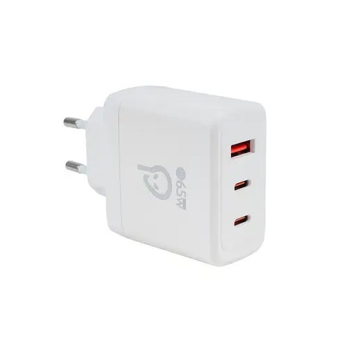 Incarcator retea Spacer SPAR-TRIOQ-04, 65 W, 2x USB Type-C, 1x USB (Alb)