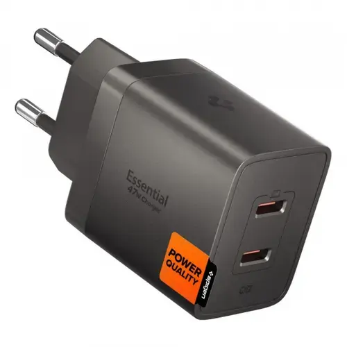 Incarcator Retea Spigen EE472EU Essential, 47W, 3A, 2 x USB-C, ACH10450 (Gri)
