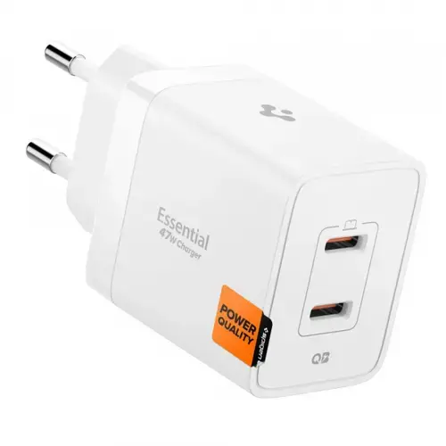 Incarcator Retea Spigen Essential, 47W, 3A, 2 x USB-C, ACH08707 (Alb)