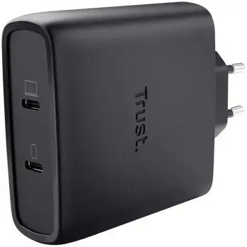 Incarcator retea Trust MAXO, 100 W, 2x USB Type-C (Negru)