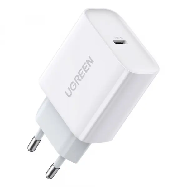 Incarcator Retea UGREEN CD137, 20W, 3A, 1 x USB-C, Alb