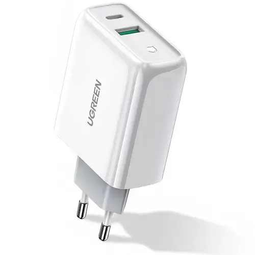 Incarcator Retea UGREEN CD170, 36W, 3A, 1 x USB-A, 1 x USB-C, Alb