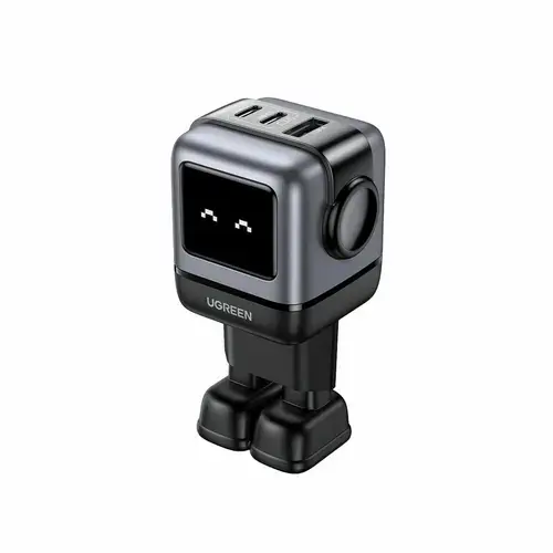 Incarcator retea Ugreen Uno 65W, GaN Fast Charging, 2x USB-C, 1x USB-A, Negru
