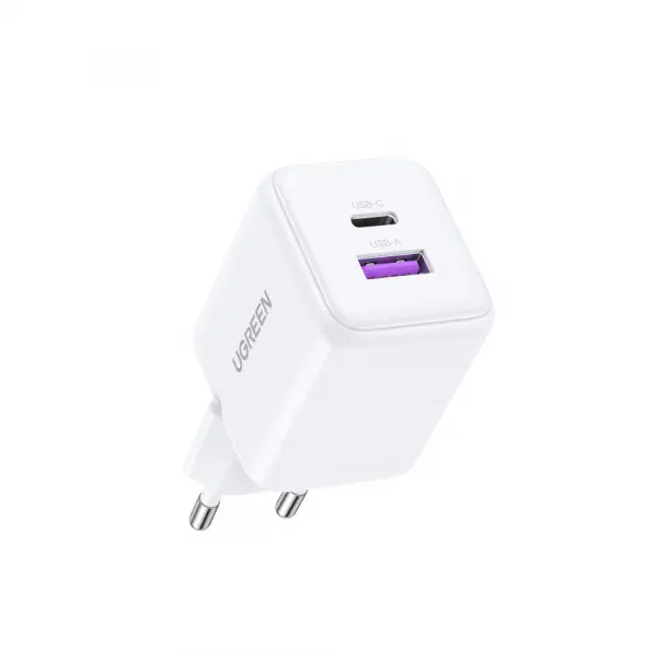 Incarcator Retea UGREEN X516, 30W, 3A, 1 x USB-A - 1 x USB-C, Alb