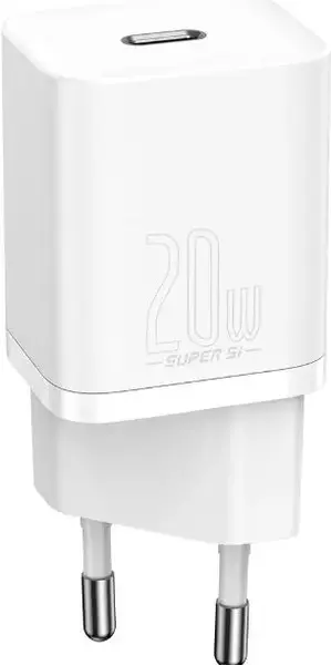 Incarcator Retea USB Baseus Super Si CCSUP-B02, 20W, 1 X USB Type-C (Alb)