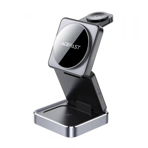 Incarcator Retea Wireless Acefast E21 3in1, 23W, 1.67A, Gri