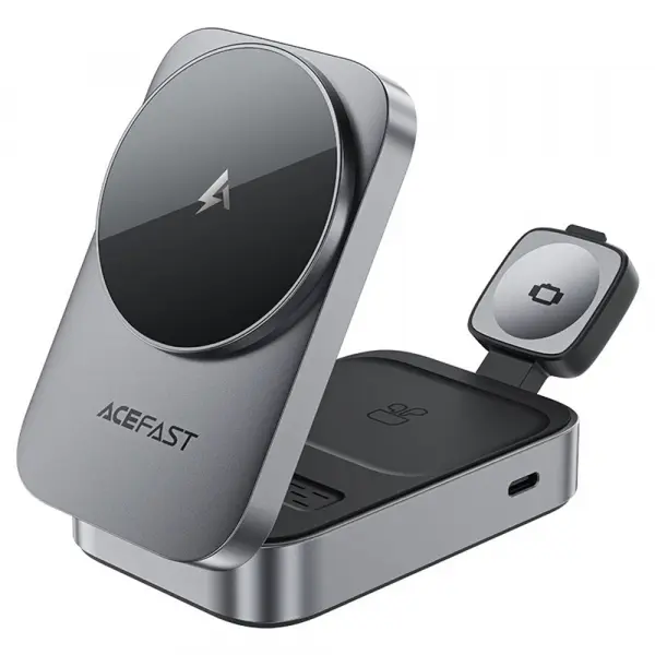 Incarcator Retea Wireless Acefast E22 3in1, 22.5W, 1.67A, Gri