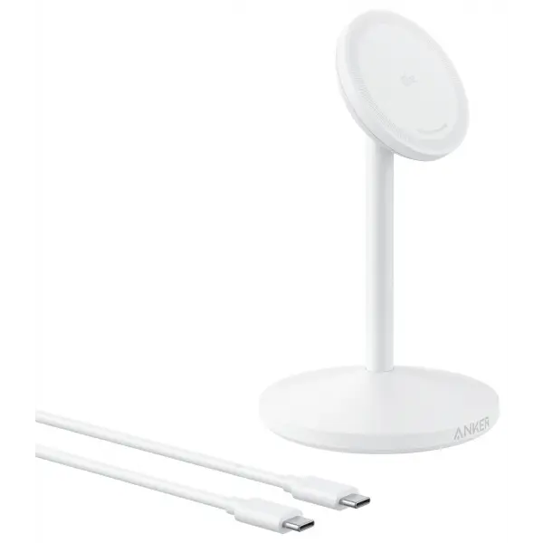 Incarcator Retea Wireless Anker MagGo Stand, 15W, 1.67A, Alb A25X1H21